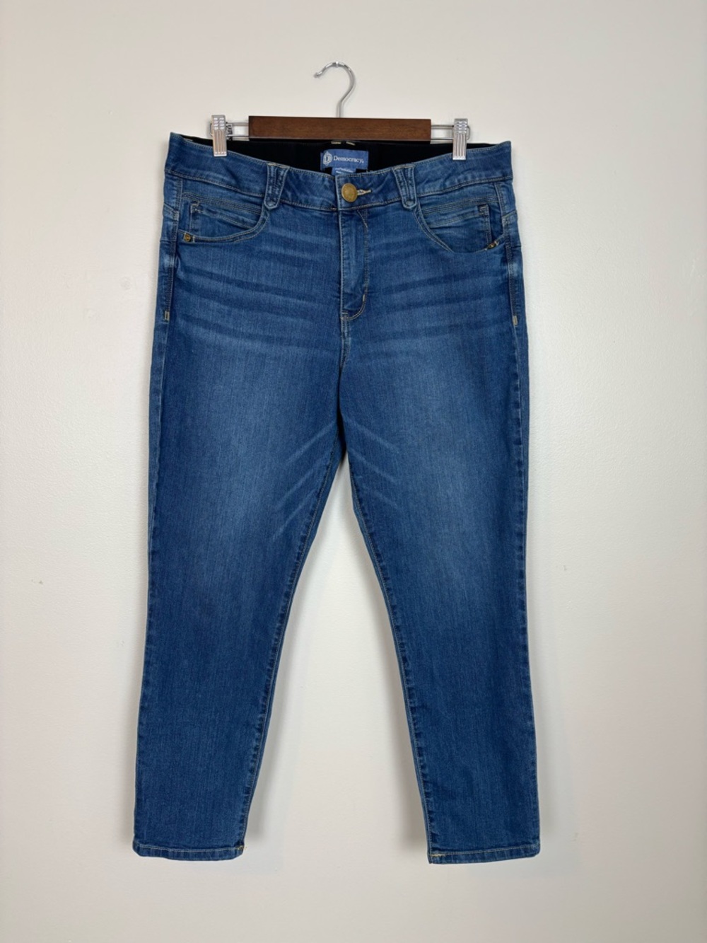 Democracy Jeans Womens 14P Ab Solution Crop Ankle Skimmer Stretch Denim in Blue